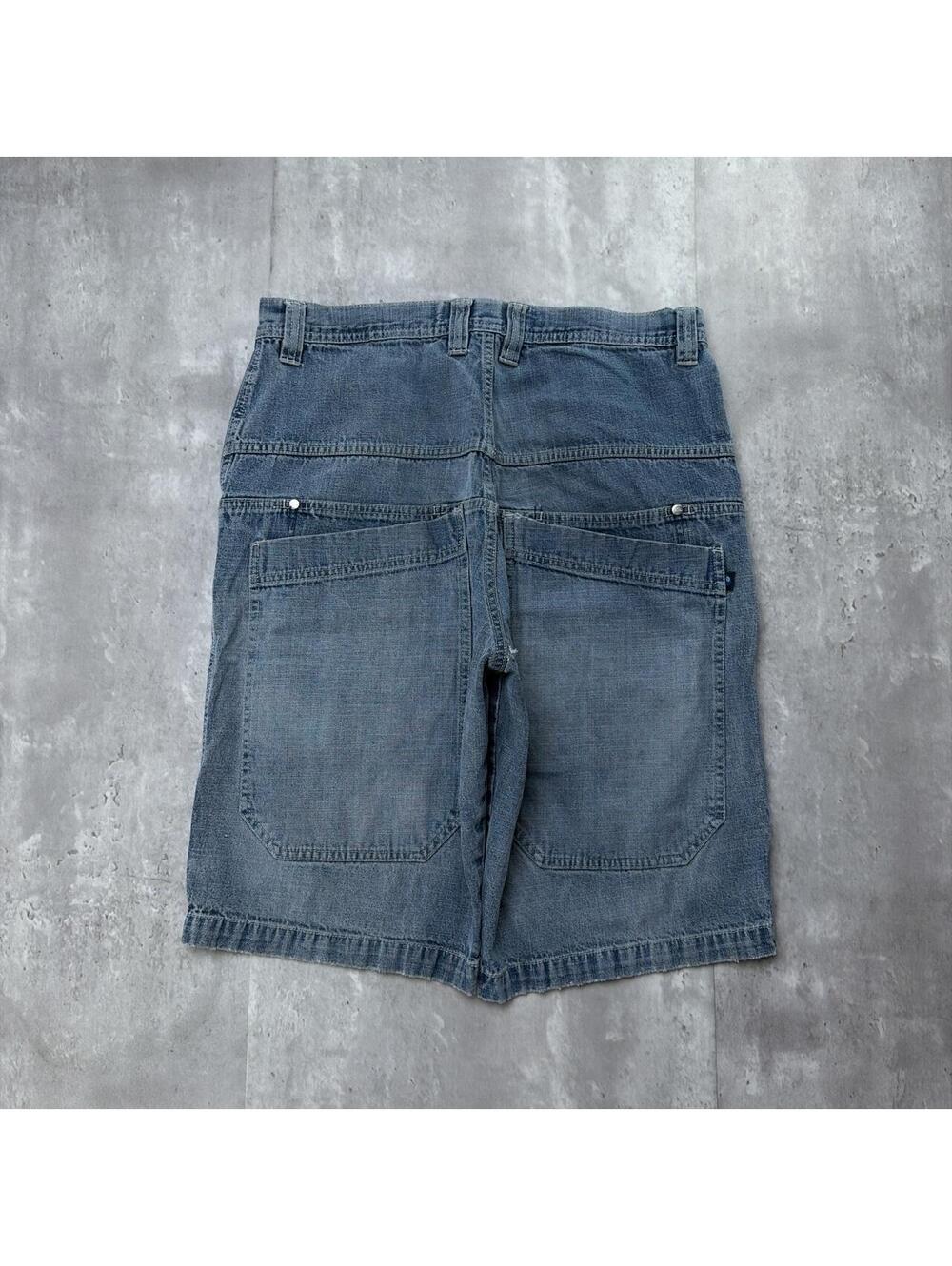 Y2K Blue Joe Boxer Grunge Baggy Skater Cargo Denim Jorts